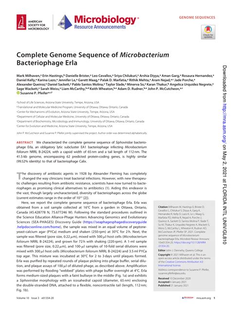 ph357|(PDF) Complete genomic sequence of bacteriophage .